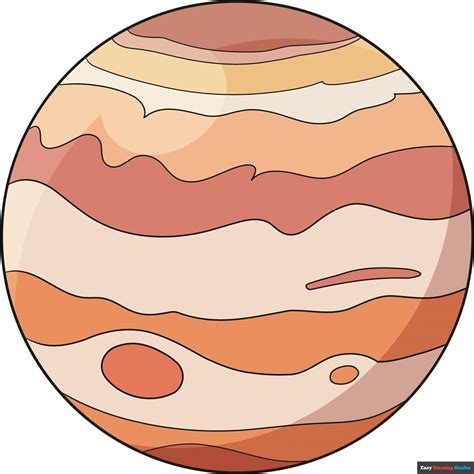 How To Draw Jupiter Really Easy Drawing Tutorial In Planet