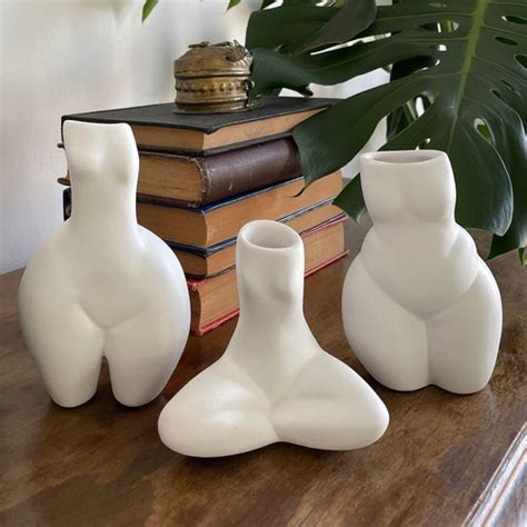 Set Of 3 Ceramic Vases Female Art Female Body Vase Home Etsy