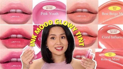 Peripera Ink Mood Glowy Tint SWATCHES OF 6 COLORS REVIEW WEARABILITY