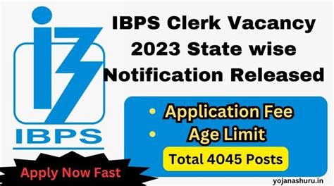 IBPS Clerk Vacancy 2023 State Wise Notification Released Check Here