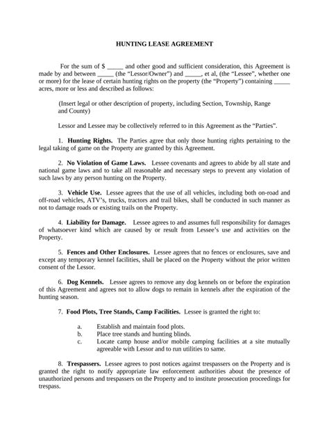 Hunting Lease Agreement Land Fill Out And Sign Online Dochub