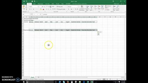 Excel Module 1 Entering Cell Data Youtube