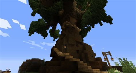 Huge Oak Treehouse Live Amongst Nature Minecraft Map