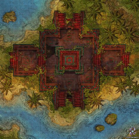 Ancient Jungle Temple Battle Map 30x30 : r/FantasyMaps