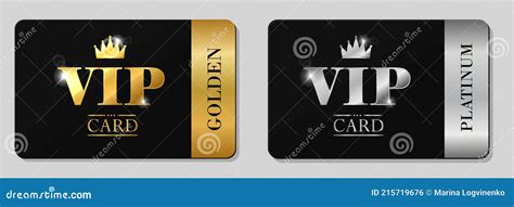 Vector Vip Golden And Platinum Card Stock Vector Illustration Of