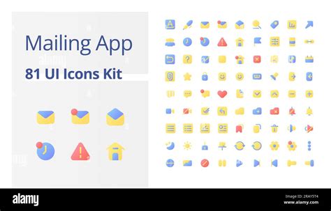 Mailing App Functions Pixel Perfect Flat Gradient Color Ui Icons Kit Stock Vector Image And Art