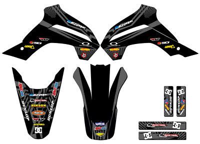 Klx Rf Mayhem Black Senge Graphics Kit Compatible With