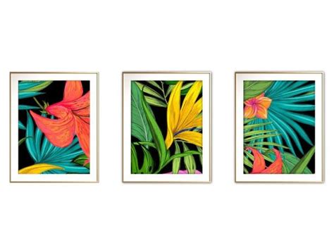 Quadro Mdf D Licat Dourado X Folhas Tropicais Mod Madeiramadeira