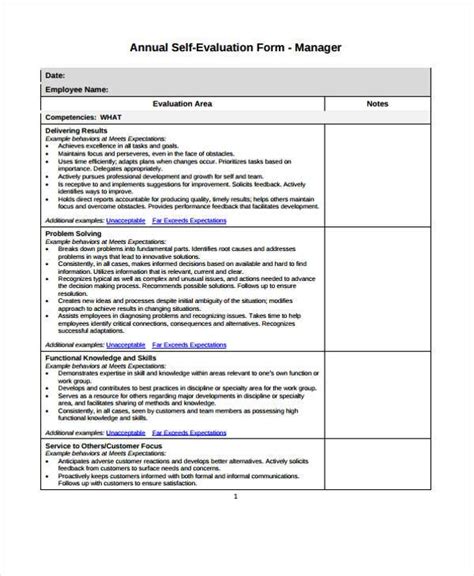 Free Employee Self Evaluation Forms In Pdf Ms Word Excel Hot Sex