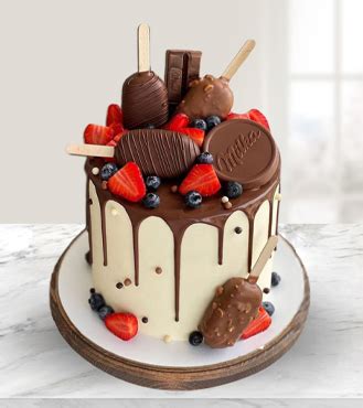 Chocolate Overload Drip Cake Fruitbouquets Ae