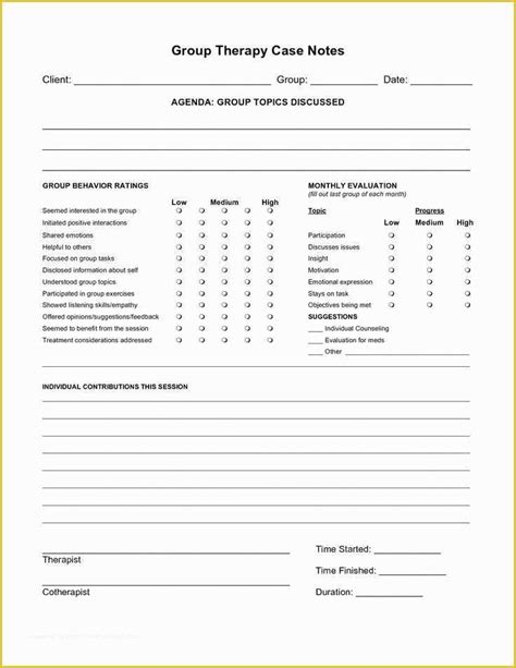 Mental Health Progress Note Template Pdf