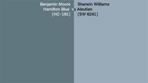 Benjamin Moore Hamilton Blue Hc 191 Vs Sherwin Williams Aleutian Sw