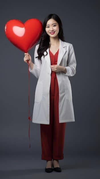 Premium Ai Image Female Doctor Cardiologist Holding Heart In Hand