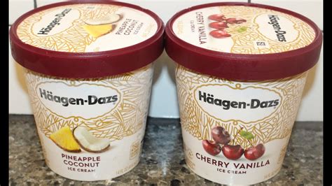 H Agen Dazs Ice Cream Pineapple Coconut Cherry Vanilla Review Youtube