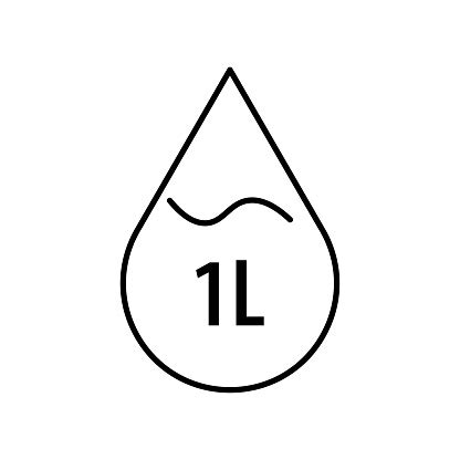 ikon  liter volume cairan  liter tetesan cairan garis tipis liter