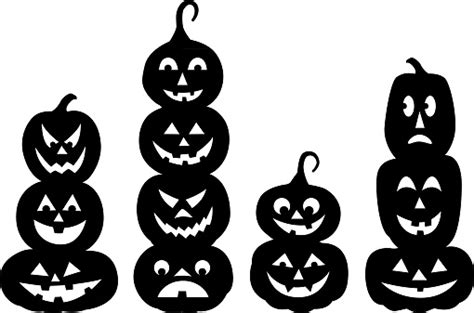 Stacks Of Halloween Pumpkin Silhouettes Stock Illustration Download