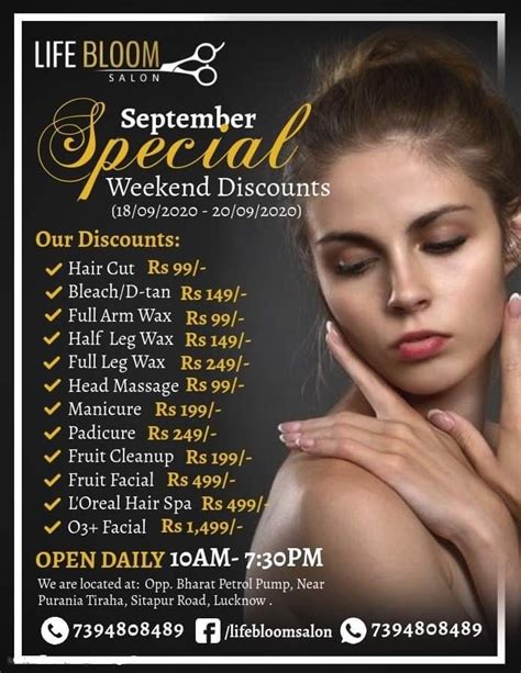 Life Bloom Salon Special Weekend Discounts Available Limited