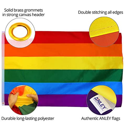 Anley Fly Breeze 3x5 Foot Rainbow Pride Flag Vivid Color And Fade