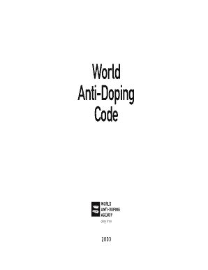 Fillable Online World Anti Doping Code V V Eng Sygdomscom Fax Email