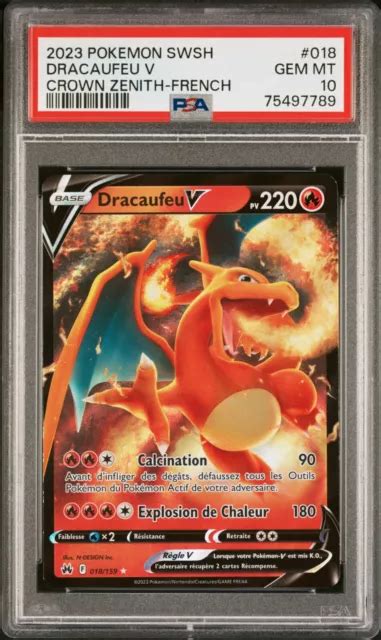 Carte Pok Mon Dracaufeu V Eb Zenith Supr Me Fr Pca Psa