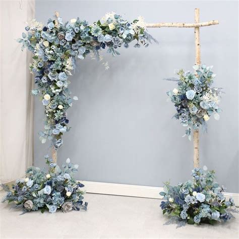 Dusty Blue Wedding Archway Flower Wedding Corner Swag Wedding