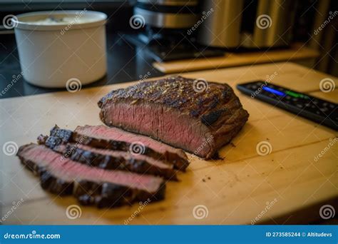 Flank Steak Cooked Sous Vide Then Finished On The Grill With A Smoky