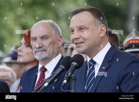 Warsaw Poland 15th Aug 2017 Antoni Macierewicz And President