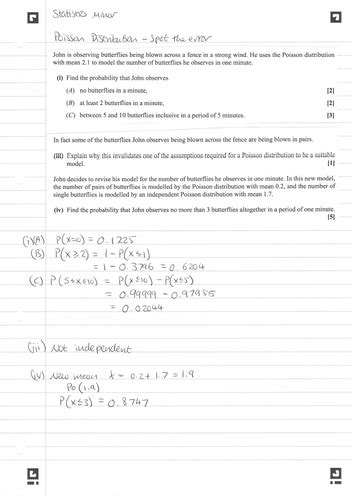 Poisson Distribution Spot the Errors | Teaching Resources