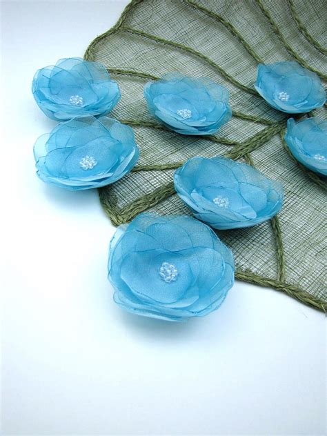 Water Lilies Handmade Organza Sew On Flower Appliques Fabric Etsy