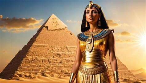 Premium Photo | The pharaoh woman woman dressed in gold standing in ...