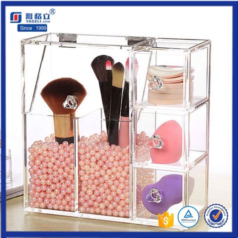 Clear Acrylic Makeup Brush Holder Acrylic Brush Organizer With Lid Acrylic Cosmetic Storage