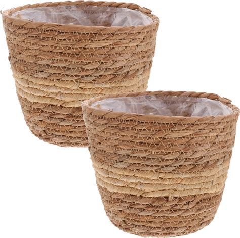 Amazon Healeved Rattan Planter Basket Pcs Woven Storage Basket