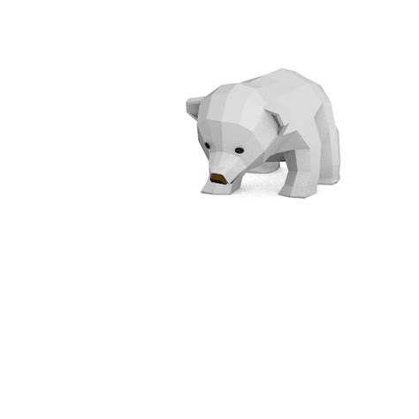 Low Poly D Render Of Polar Bear Cub Polar Bear Know Your Meme