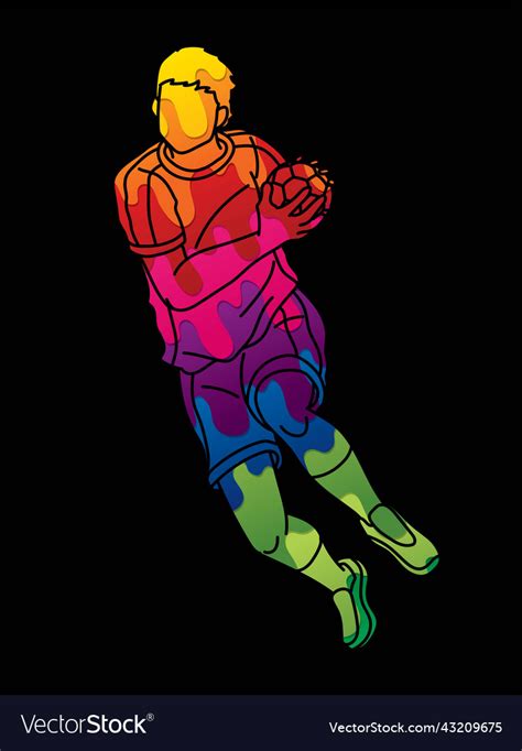 Graffiti Handball Sport Male Player Action Cartoon