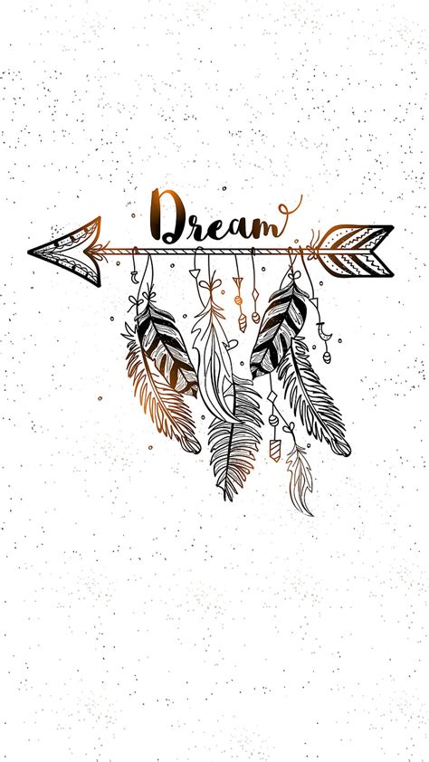 Dream Feathers Kiss Arrow Beads Boho Bronze Brown Dream Catcher