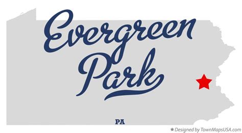 Map of Evergreen Park, PA, Pennsylvania