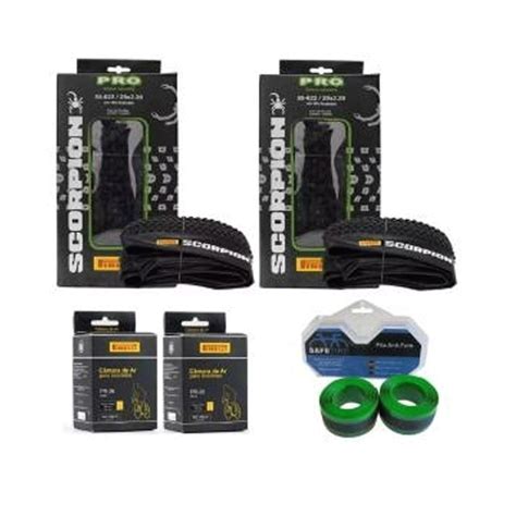 Kit Pneus Mtb Pirelli Scorpion Aro C Maras De Ar Fitas Anti Furo