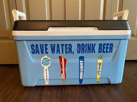 Save Water Drink Beer Painted Cooler Fraternity Coolers Formal