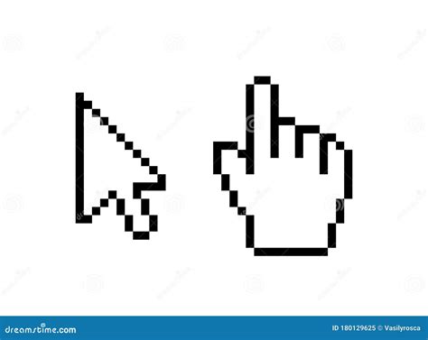 Hand Cursor Mouse Icon Cursor Pixel Pointer Arrow Vector Web Finger