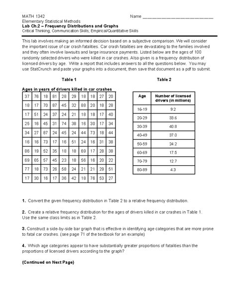 Lab 1 Lab Notes Math 1342 Name