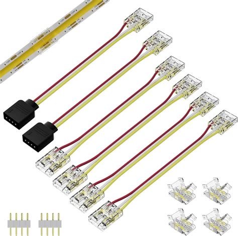 PAUTIX Connecteurs De Ruban LED CCT COB 4 Broches 10 Mm Connecteurs D