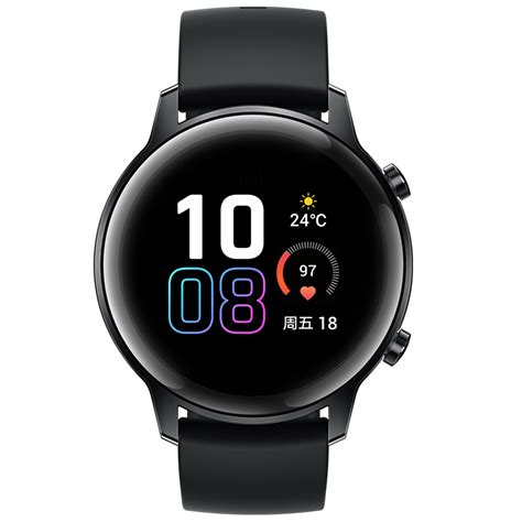 【荣耀 Honor 系列】honor Magicwatch2 智能手表 Hbe B19 玛瑙黑 黑色氟橡胶表带图片 高清实拍图—苏宁易购