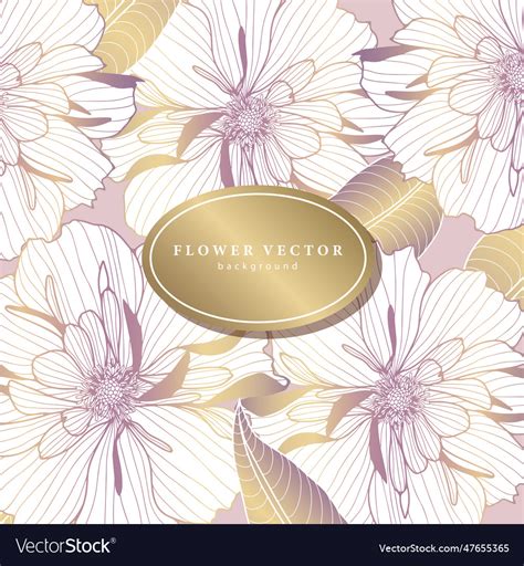 Purple and gold square floral background Vector Image