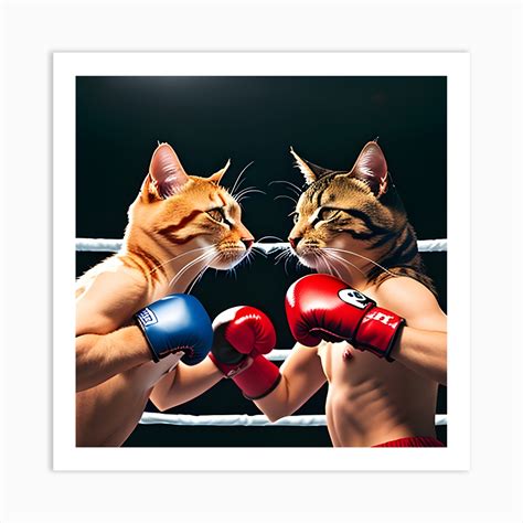 Boxing Cats Art Print by WhiteMojito - Fy