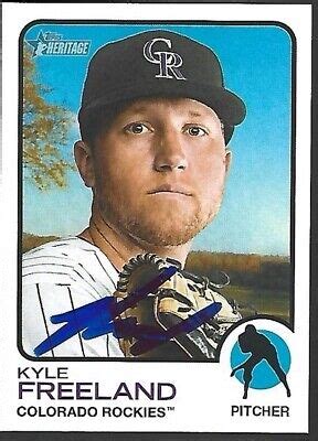 Kyle Freeland Colorado Rockies Signed 2022 Topps Heritage Card IP