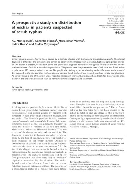 (PDF) A prospective study on distribution of eschar in patients ...