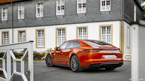 Porsche Panamera Turbo S 2021my Color Papaya Metallic Rear Three