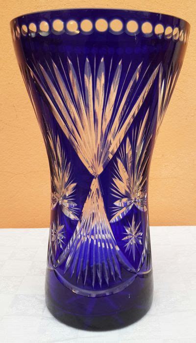 Bohemia Crystal Vase Cobalt Blue Czechoslovakia 20th Catawiki