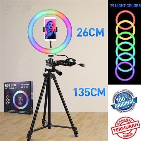 Jual Ring Light Rgb Cm Tripod Youtuber Tiktok Live