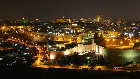 Mount Of Olives Jerusalem Oct 5 2011 Timelapse Skyline Of